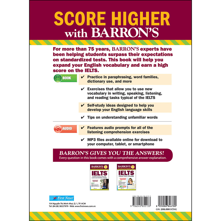 Combo 2 Cuốn :  Barron'S_IELTS Practice Exams 3rd Edition + Essential Words For The IELTS 3rd Edition (Tái Bản)