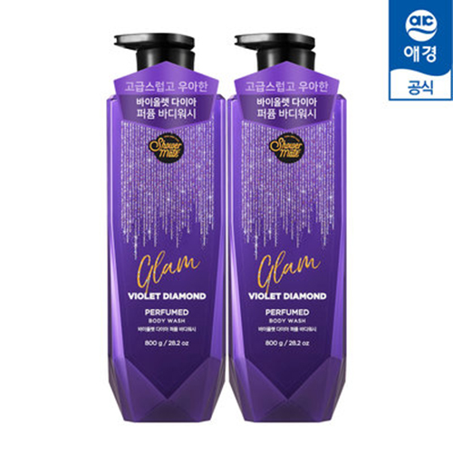 Sữa tắm nước hoa hương hoa và gỗ Showermate Glam Violet Diamond Hàn Quốc 800ml tặng kèm móc khóa