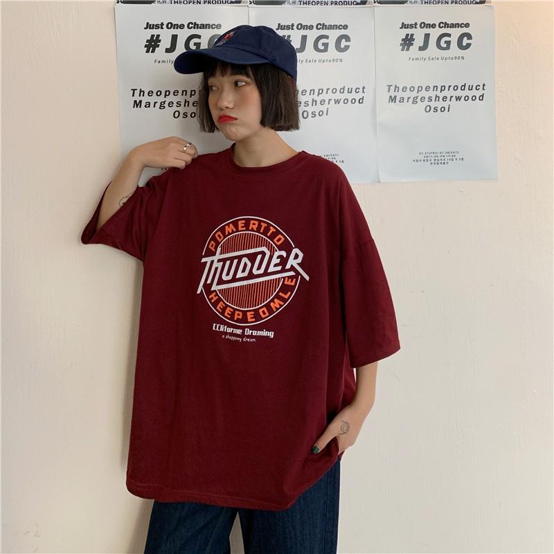 Áo thun tay lỡ THUDUER phông Unisex nam nữ tee oversize form rộng pull Ulzzang Streetwear Hàn Quốc vải mềm