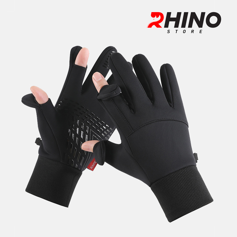 Găng tay hở ngón giữ ấm, chống gió mùa đông Rhino G301 cảm ứng điện thoại cho nam, nữ