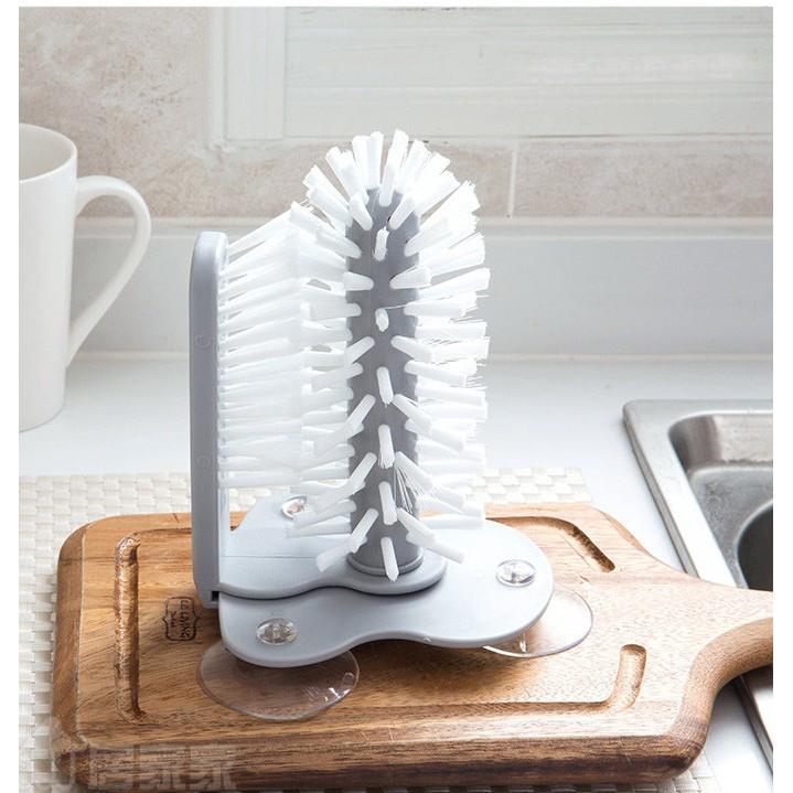 Bàn chải hai đầu chà đánh rửa chén bán ly chén trong ngoài