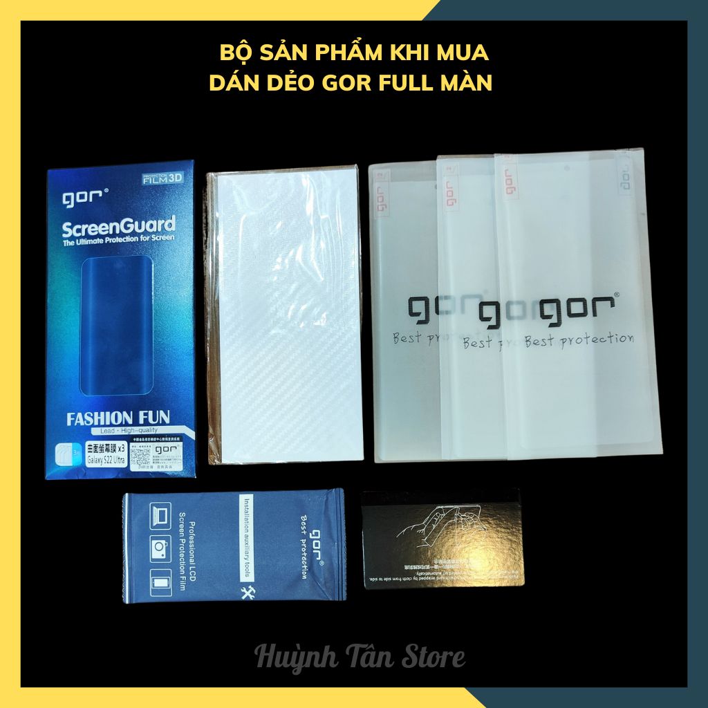 Dán dẻo GOR full màn hình 3D dành cho samsung s22 ultra trong suốt, bảo vệ màn hình - hàng nhập khẩu