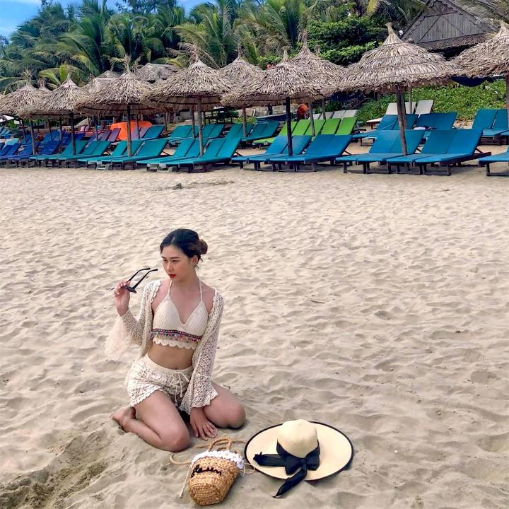 Bộ bơi nữ 3 mảnh bikini len móc cao cấp có kèm áo choàng