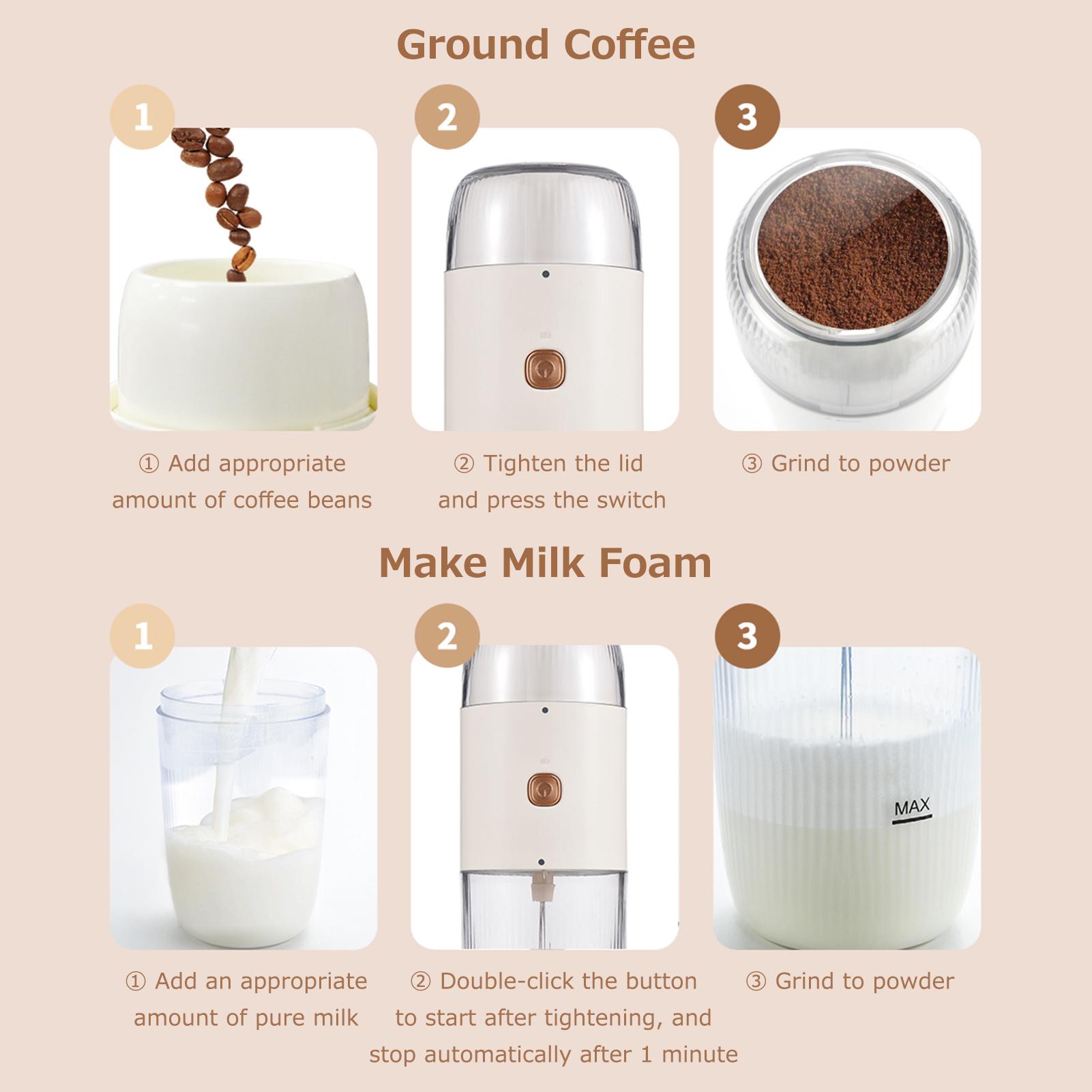 150ml USB Portable Handheld Electric 1500mAh 45W High Power 19000rpm Coffee Grinder Egg Beater Multifunctional Cooker