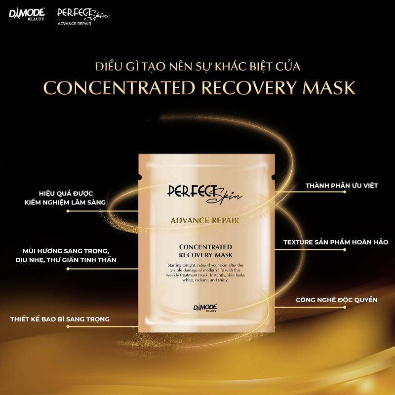 Mặt nạ tinh chất cô đặc tái sinh tế bào phục hồi da CONCENTRATED RECOVERY MASK DAMODE 2 cái dùng thử