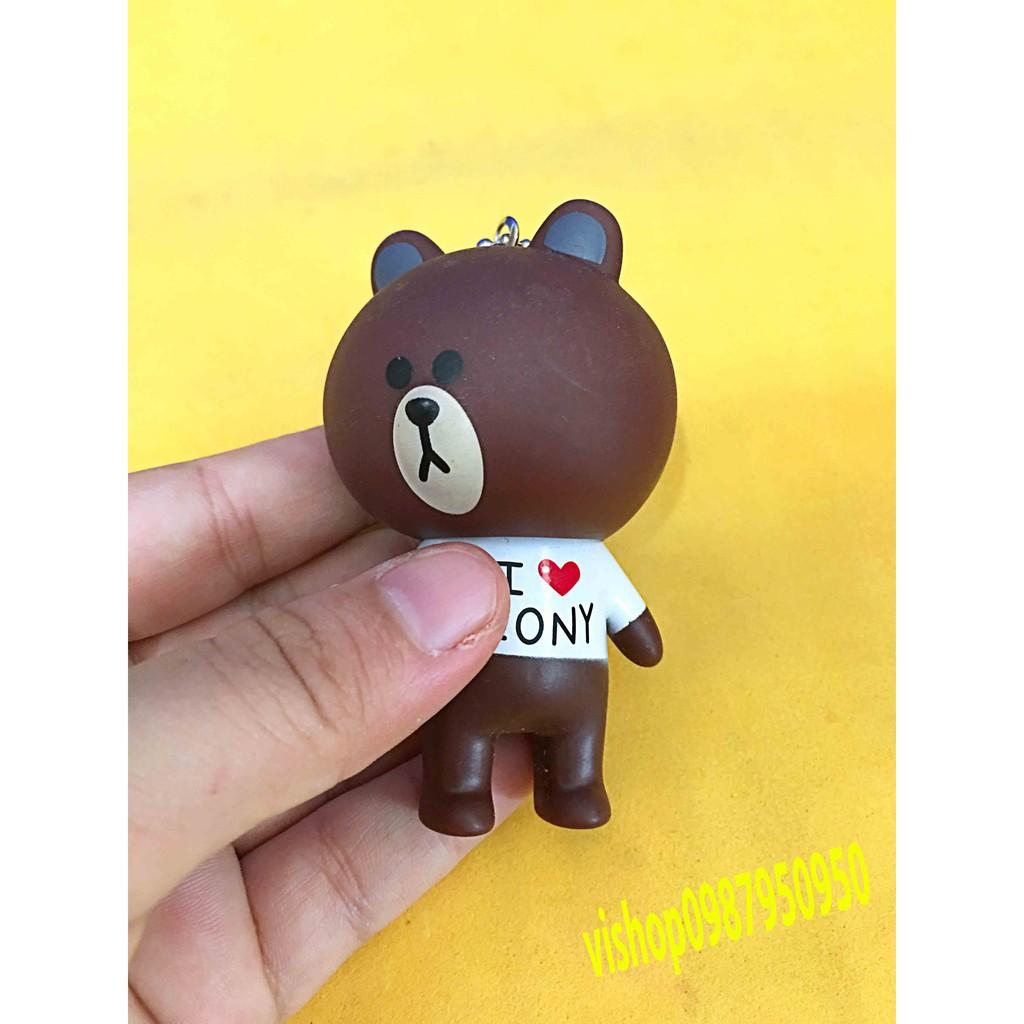 Móc Khóa gấu nâu - móc nhỏ gấu nâu mặc áo mã CJT29 Gviễn
