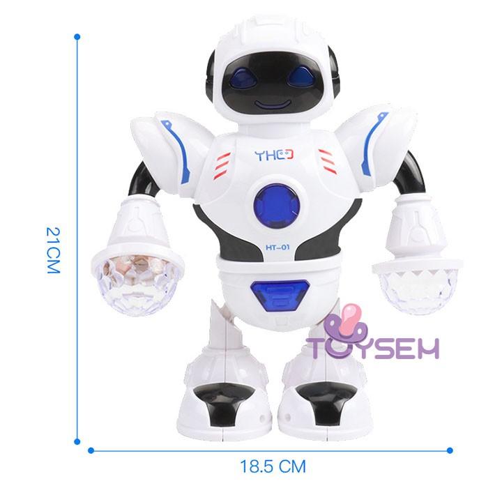 Đồ chơi trẻ em robot nhún nhảy múa theo nhạc có đèn led vui nhộn - Quà tặng sinh nhật cho bé