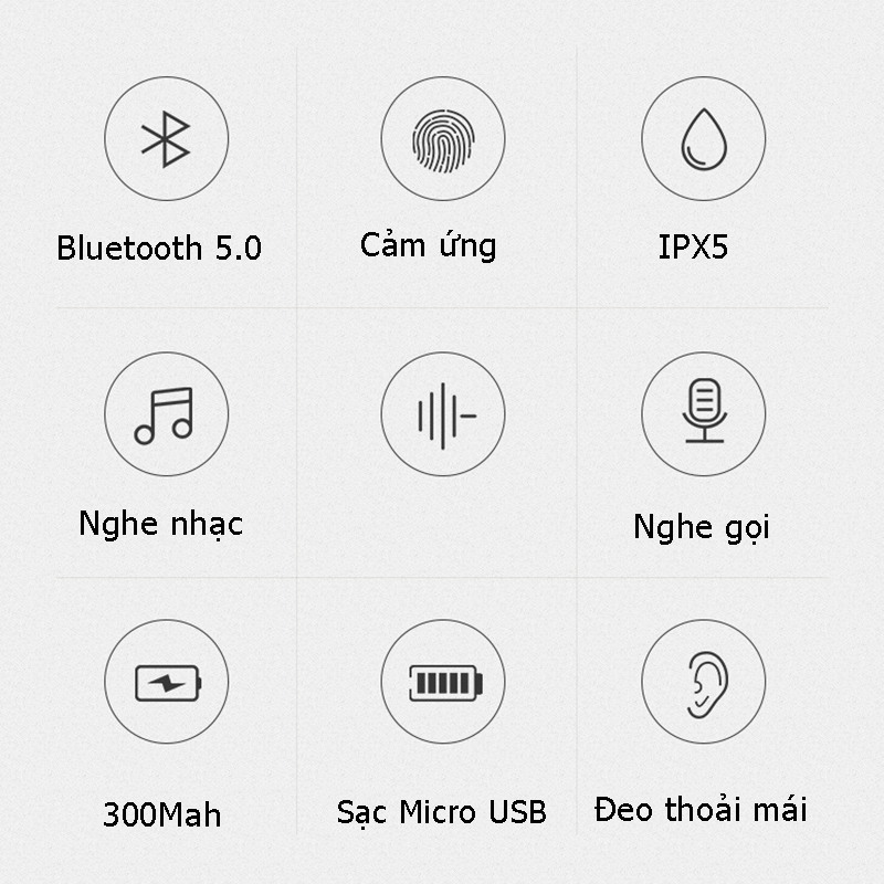 Tai Nghe Bluetooth True Wireless Cảm Ứng Thông Minh - Hàng Chính Hãng