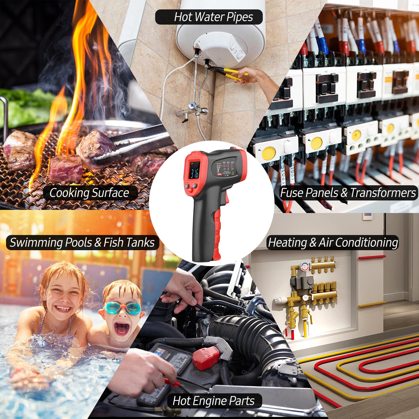 -50℃～950℃ /-58℉～1742℉ Colorful Screen Infrared Thermometer IR Laser Thermometer Handheld Non-Contact Digital Temperature Tester Pyrometer Temperature Gun for Kitchen Cooking BBQ Chocolate Pizza Industrial