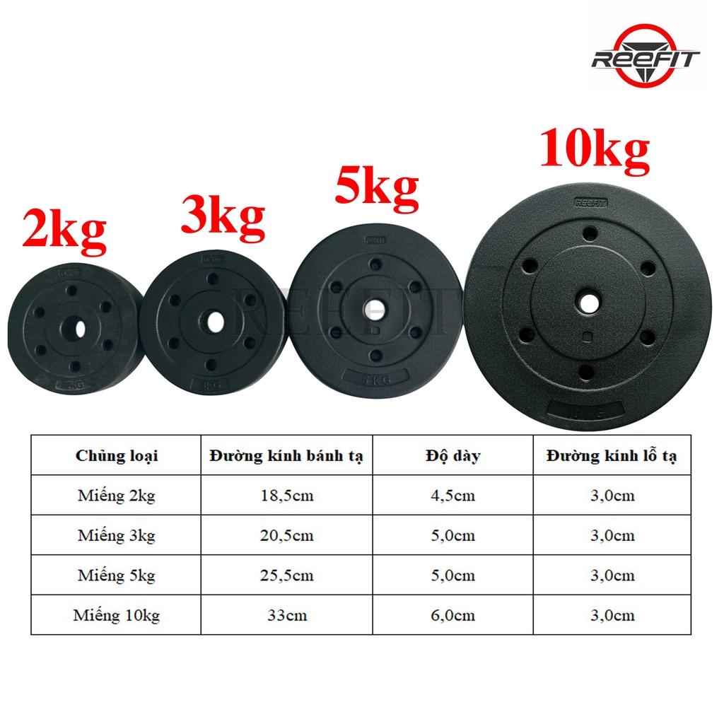 Bộ 2 đòn tạ tay bầu 38cm và 32kg tạ nhựa + tặng găng tập tạ