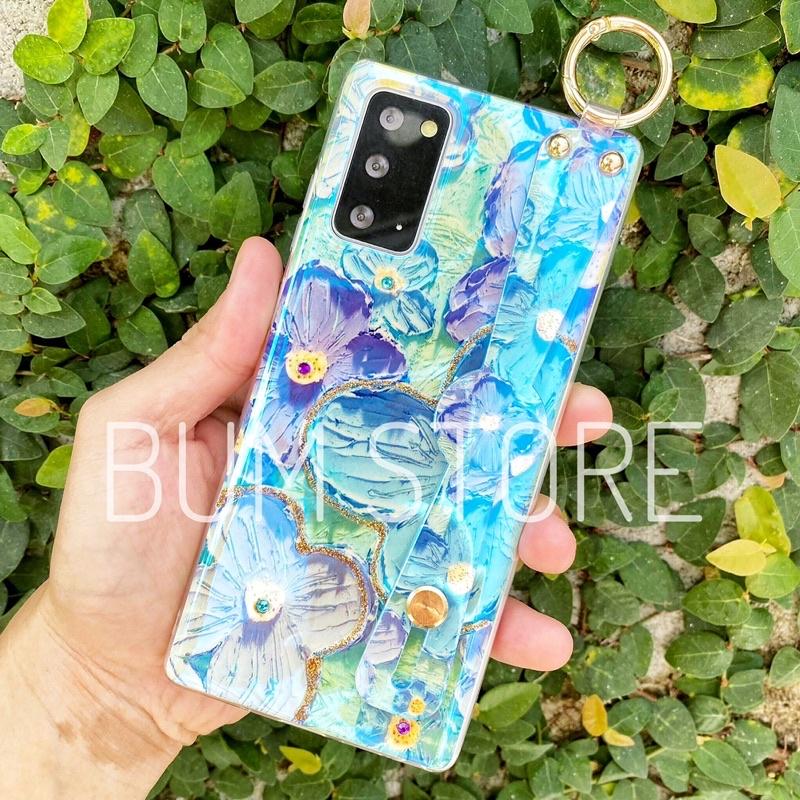 Ốp Lưng Hoa Màu Sơn Nước Cho Dòng Samsung Galaxy S23 Ultra / S23 Plus / S22 Ultra / S22 Plus / S21 Ultra / S21 Plus / Note 20 Ultra / Note 20 / Note 10 Plus / Note 10 Có Dây Xỏ Tay