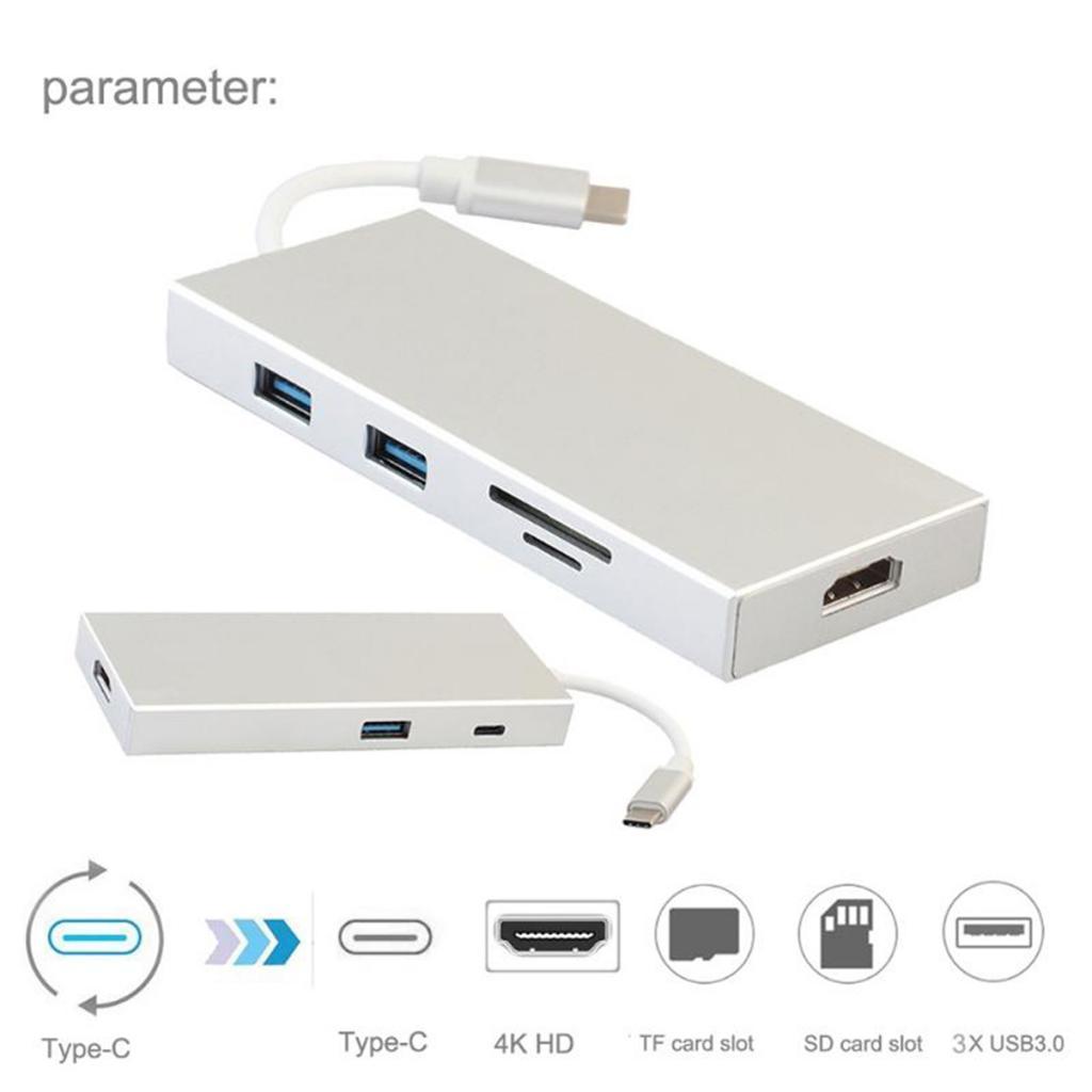 Type-C USB 3.1 to HDMI USB 3.0 HUB Card Reader & Charging for MacBook Pro