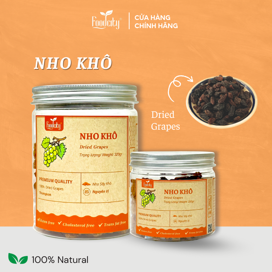 Nho khô size to, vị ngọt tự nhiên, tốt cho sức khỏe thương hiệu Foodcity Store