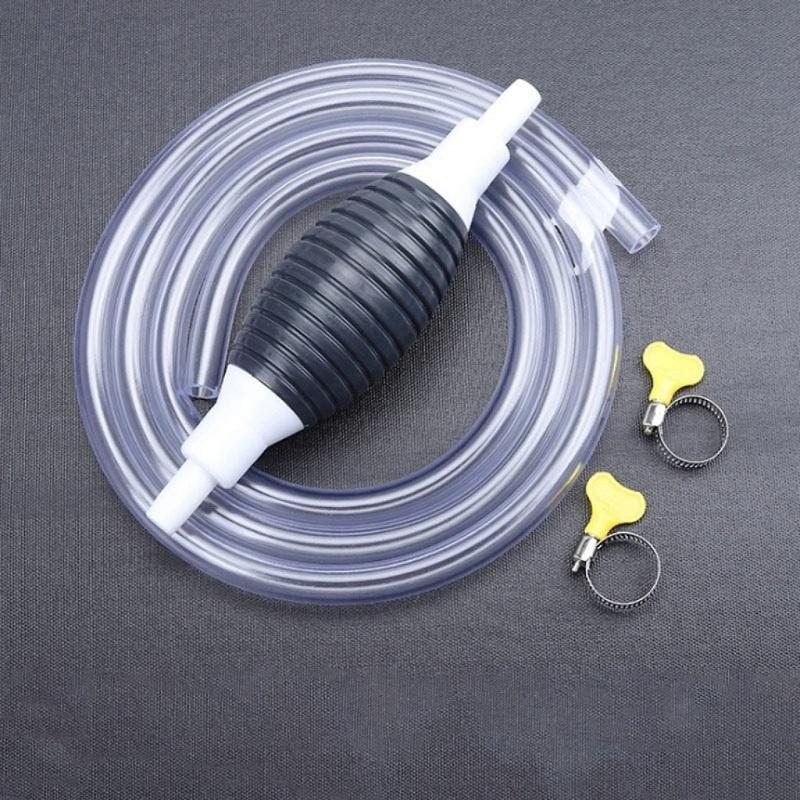 Ống Hút Xăng Dầu Chất Lỏng Bóp Tay Cao Cấp Màu Đen Kèm Van Khóa VÀ Ống Nhựa Trong Suốt