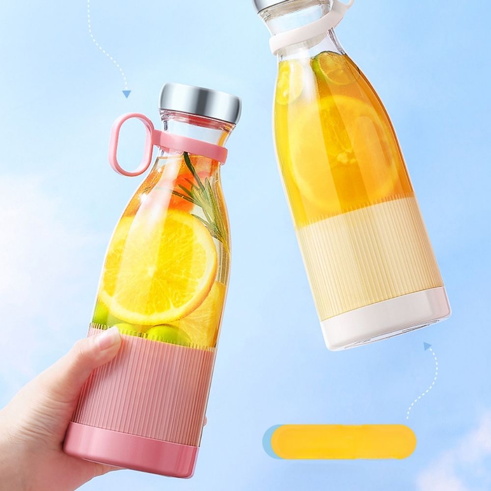 Máy Xay Sinh Tố Cầm Tay Mini, Máy Say Sinh Tố Fresh Juice Đa Năng Ép Trái Cây Hoa Quả 6 Lưỡi Dao Sạc Điện 350ml