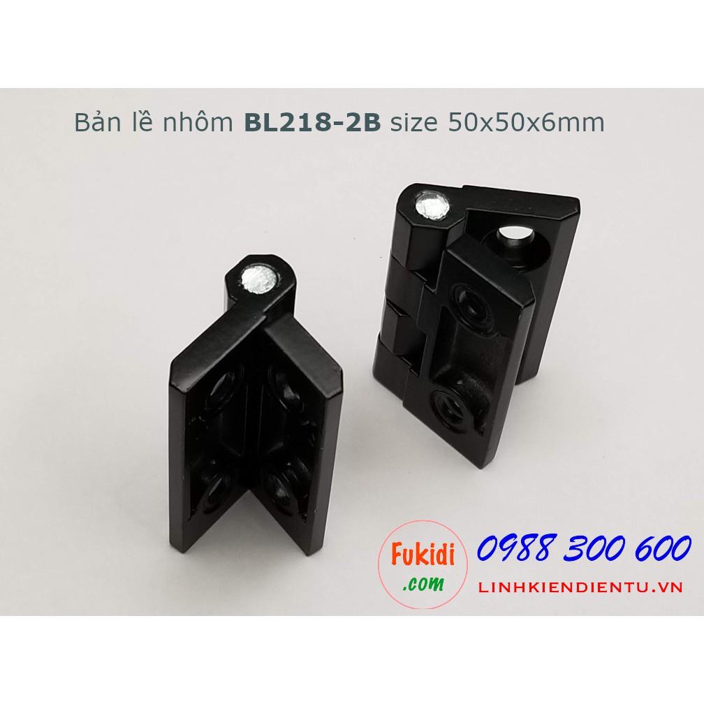 Bản lề hợp kim nhôm BL218-2B HL050-2, size 50x50mm, dày 6mm màu đen