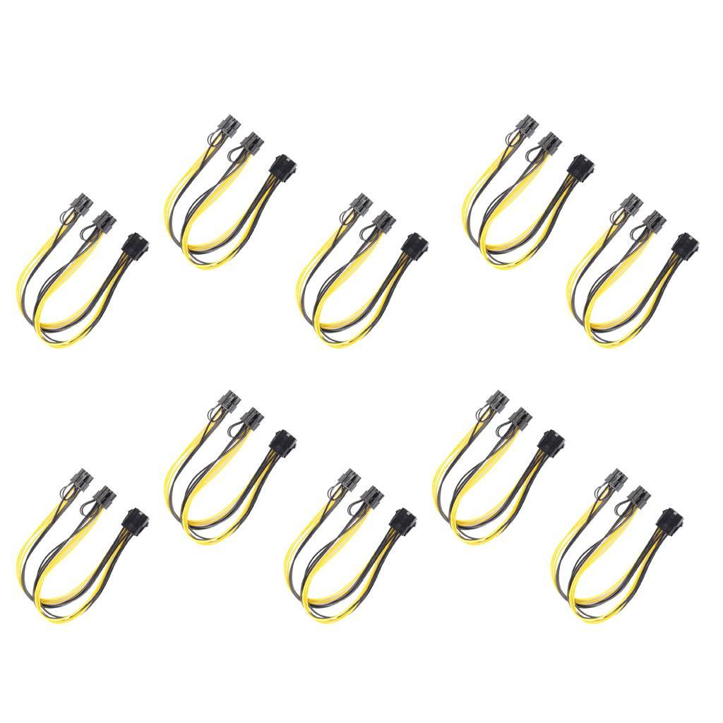 10x PCIe 8pin to Dual 8-pin/8pin-2x Extension Y-Splitter Power Cable