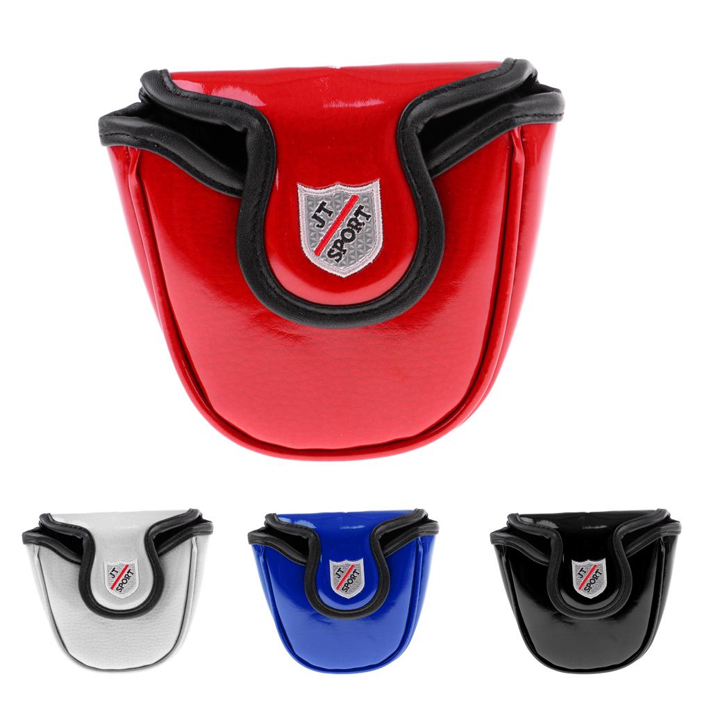 2Pcs Lightweight Golf Mallet Putter Cover, Skull Half-Mallet Headcover with Magnetic Closure - Red and Blue Color