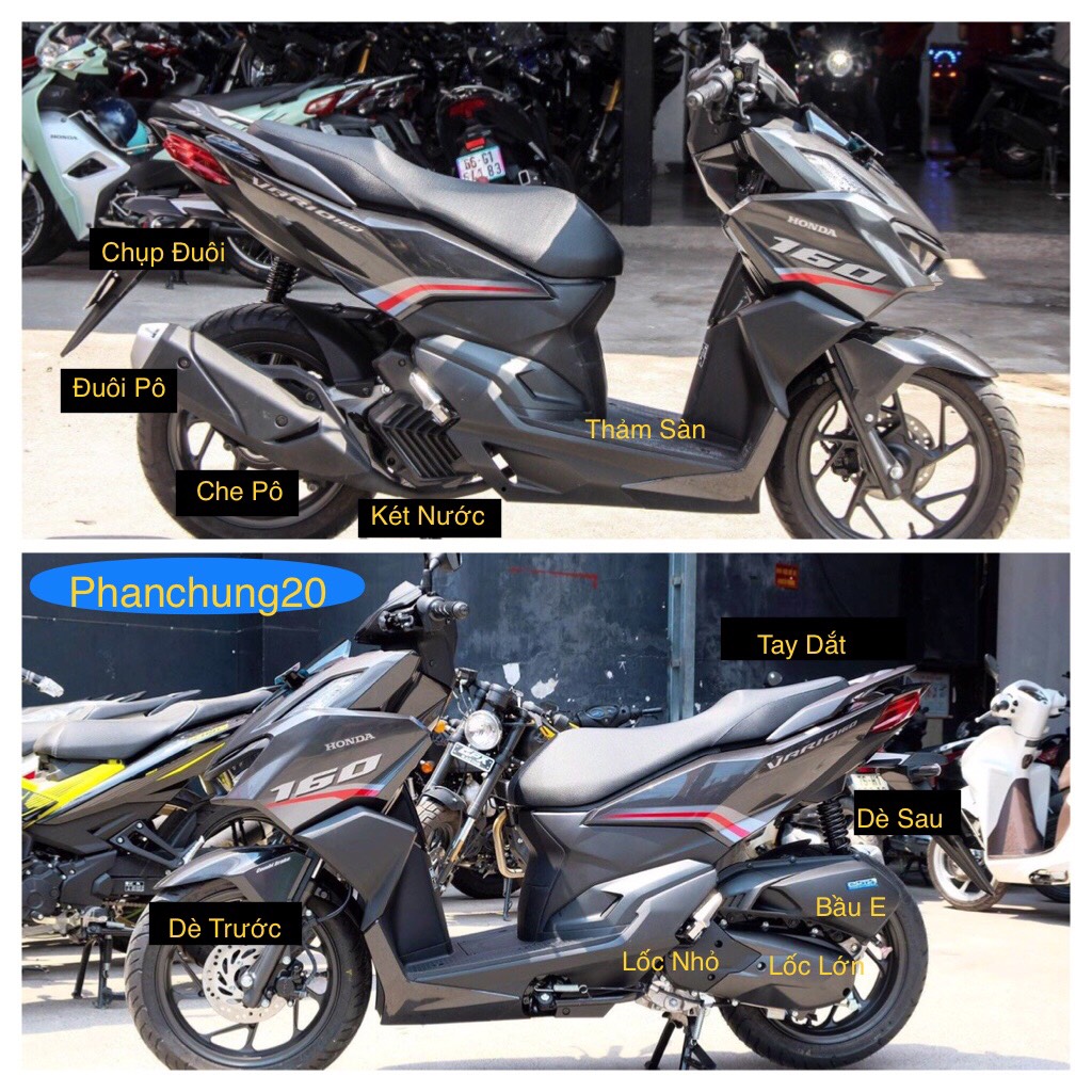 VARIO 160cc - VARIO 2022 2023 ỐP TAY DẮT ( CẢN SAU ) DÙNG CHO ĐỜI XE VARIO CROM