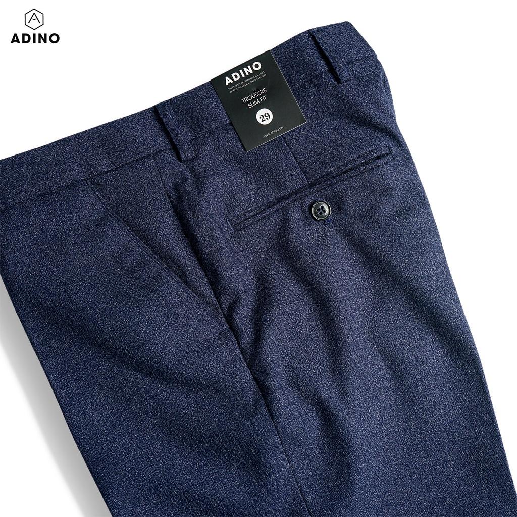 Quần âu nam ADINO màu xanh tím vải cotton cao cấp dáng slimfit trẻ trung lịch lãm QA91