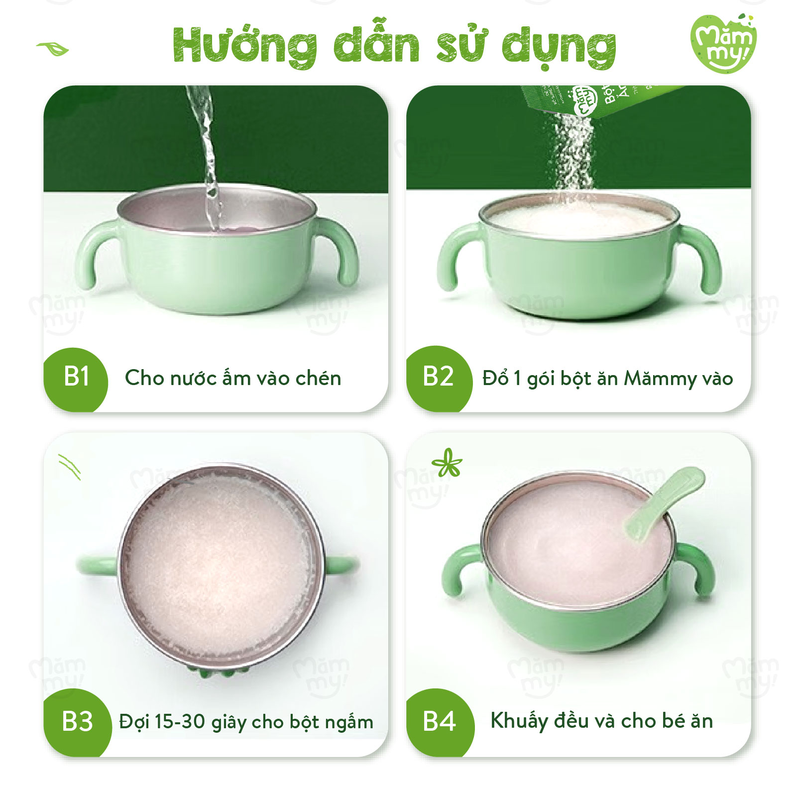 Combo 3 hộp bột ăn dặm Mămmy đổi vị cho bé từ 6 tháng tuổi: bột thịt bò bí đỏ, bột gà hầm cà rốt, bột sườn non 140g