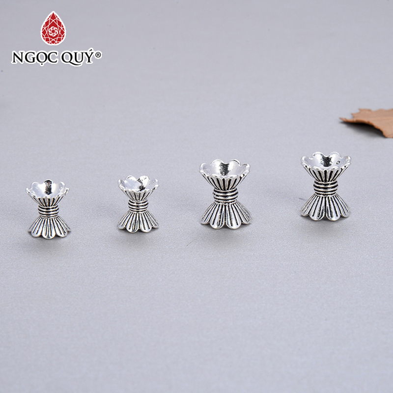 Charm bạc chặn hạt họa tiết - Ngọc Quý Gemstones