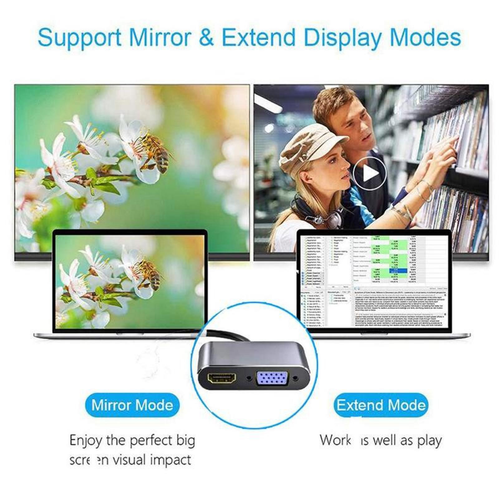 New Type-C Hub Dock USB 3.0 VGA Adapter Expansion Splitter for Macbook Pro