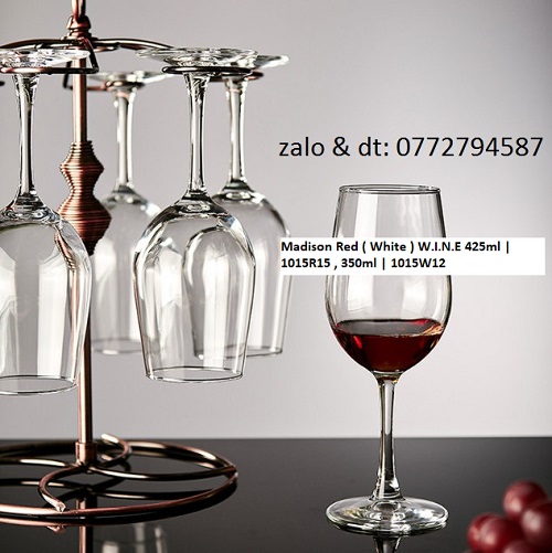 Ly Thủy Tinh Madison Red W.I.N.E 425ml | 1015R15 , 350ml | 1015W12 , Nhập Khẩu Thái Lan