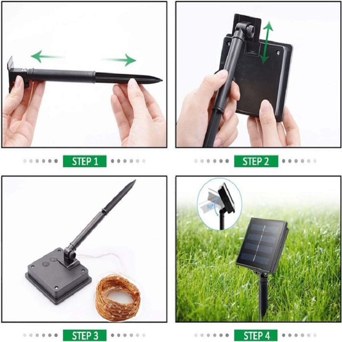 Dây Đèn Led 200 Bóng Dài 22m Với 8 Chế Độ Khác Nhau Dùng Năng Lượng Mặt Trời