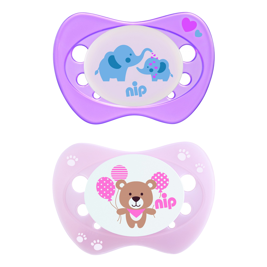 Bộ 2 Ti Ngậm Sơ Sinh Phát Sáng Newborn Night Nip Silicon Nip31308 (Cỡ 0)