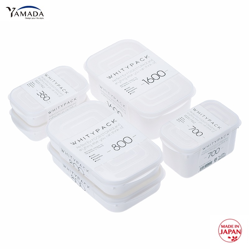 Hộp thực phẩm có nắp đậy an toàn Yamada Whity Pack hàng nội địa Nhật Bản #Made in Japan