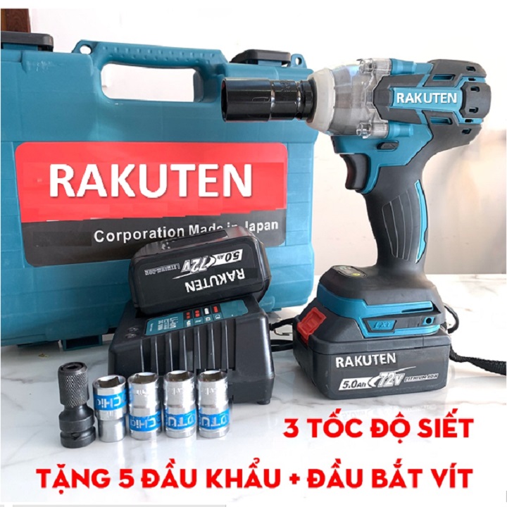 Máy siết bulong RAKUTEN 72V tặng đầu chuyển thành máy bắn tôn.máy bắt vít 