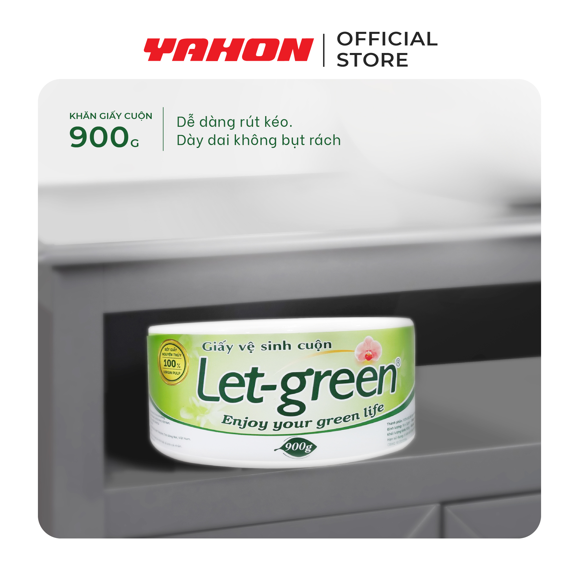 Combo 3 Giấy Vệ Sinh Cuộn 10*20cm LET-GREEN, 900gr/Cuộn