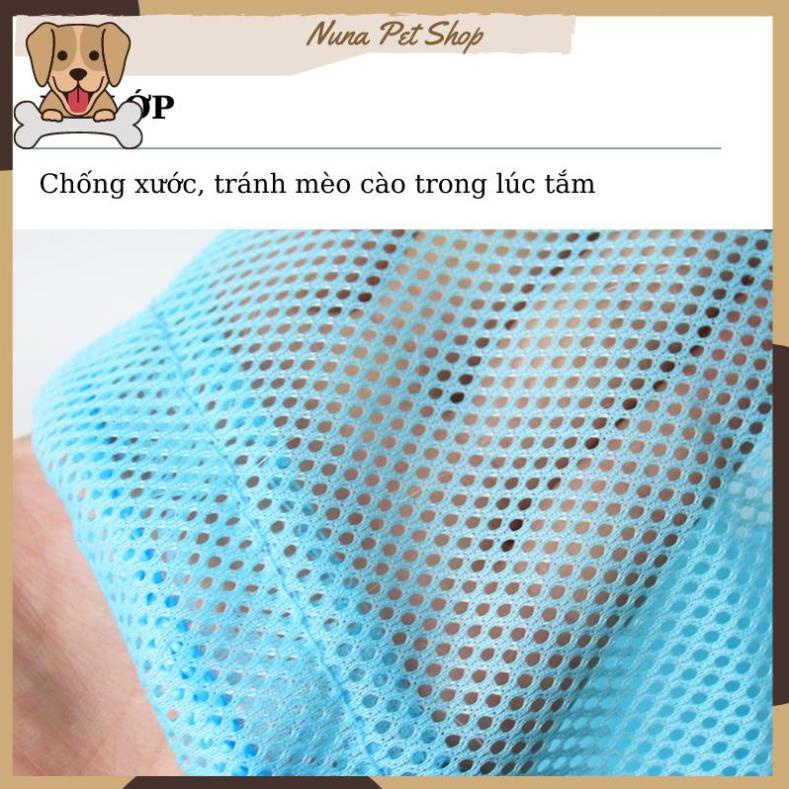 Túi lưới đa năng cho chó mèo - Túi tắm cho mèo, hỗ trợ cắt móng