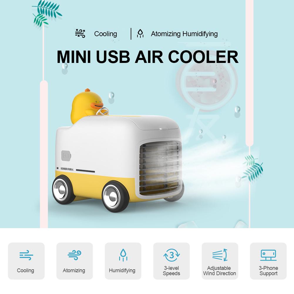 Mini USB Air Cooler Cute Portable Air Conditioner Humidifier Purifier Desktop Air Cooling Fan Air Cooler Fan for office