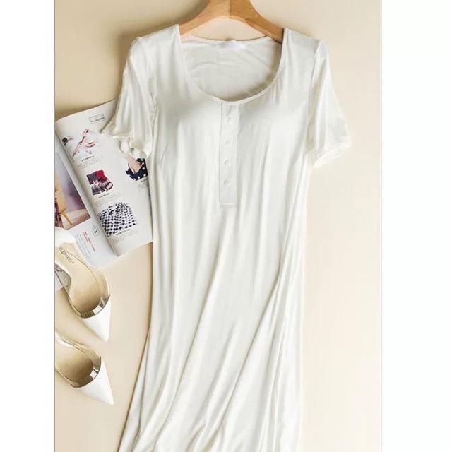 Váy Cộc Tay Cotton Dáng Suông Có Đệm Lót Ngực CT224