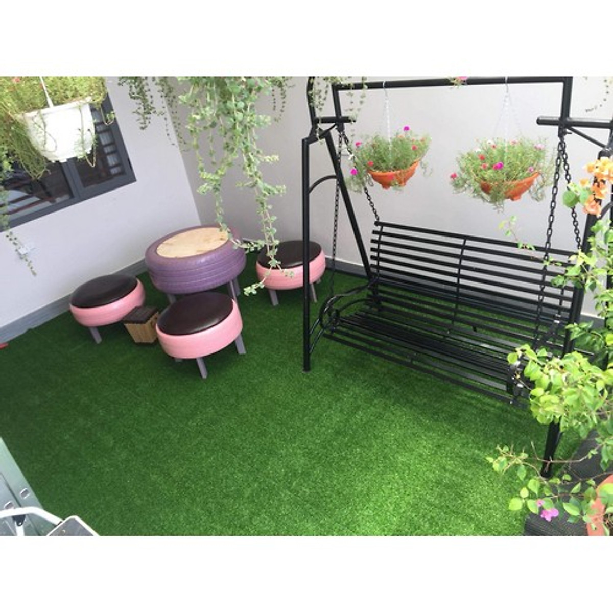 Thảm cỏ nhân tạo 3.5cm 1m2 Eotygroup - Thảm cỏ nhân tạo trang trí sân vườn, ban công, làm thảm lót sàn