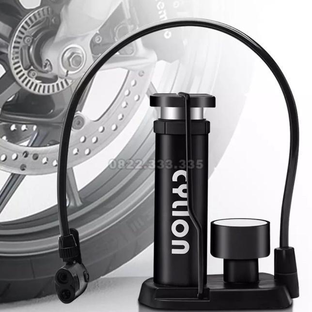 Bơm xe đạp xe máy xe hơi áp suất cao có đồng hồ đo áp suất hàng xịn, gọn gàng độ bền cao