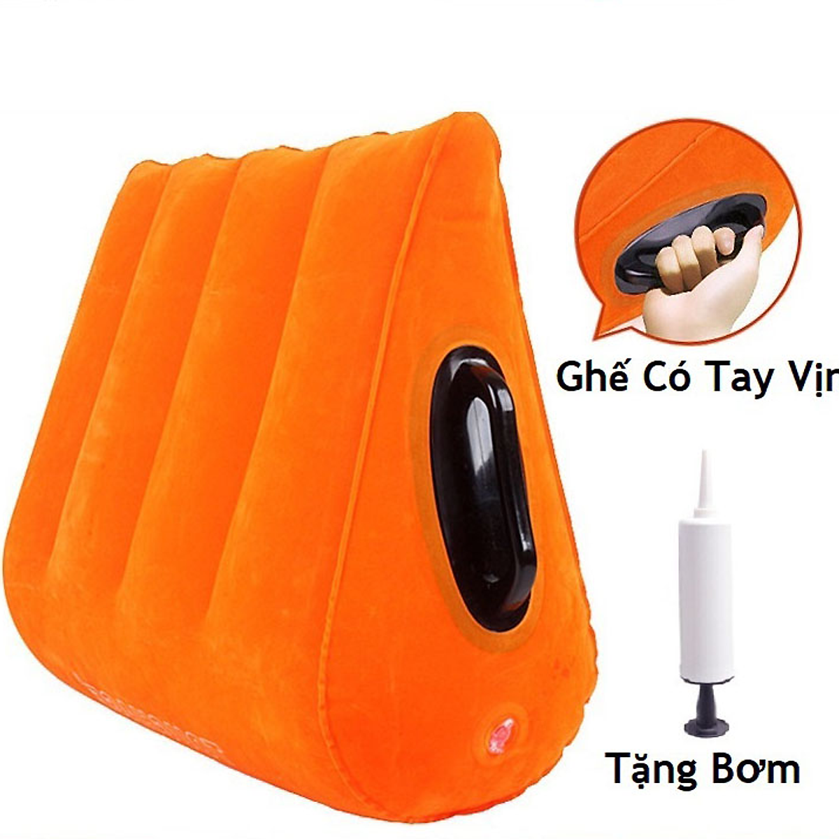 Ghế Đệm Mông Bơm Hơi Có Tay Vịn - Tặng Kèm Bơm Tay và Quà Tặng