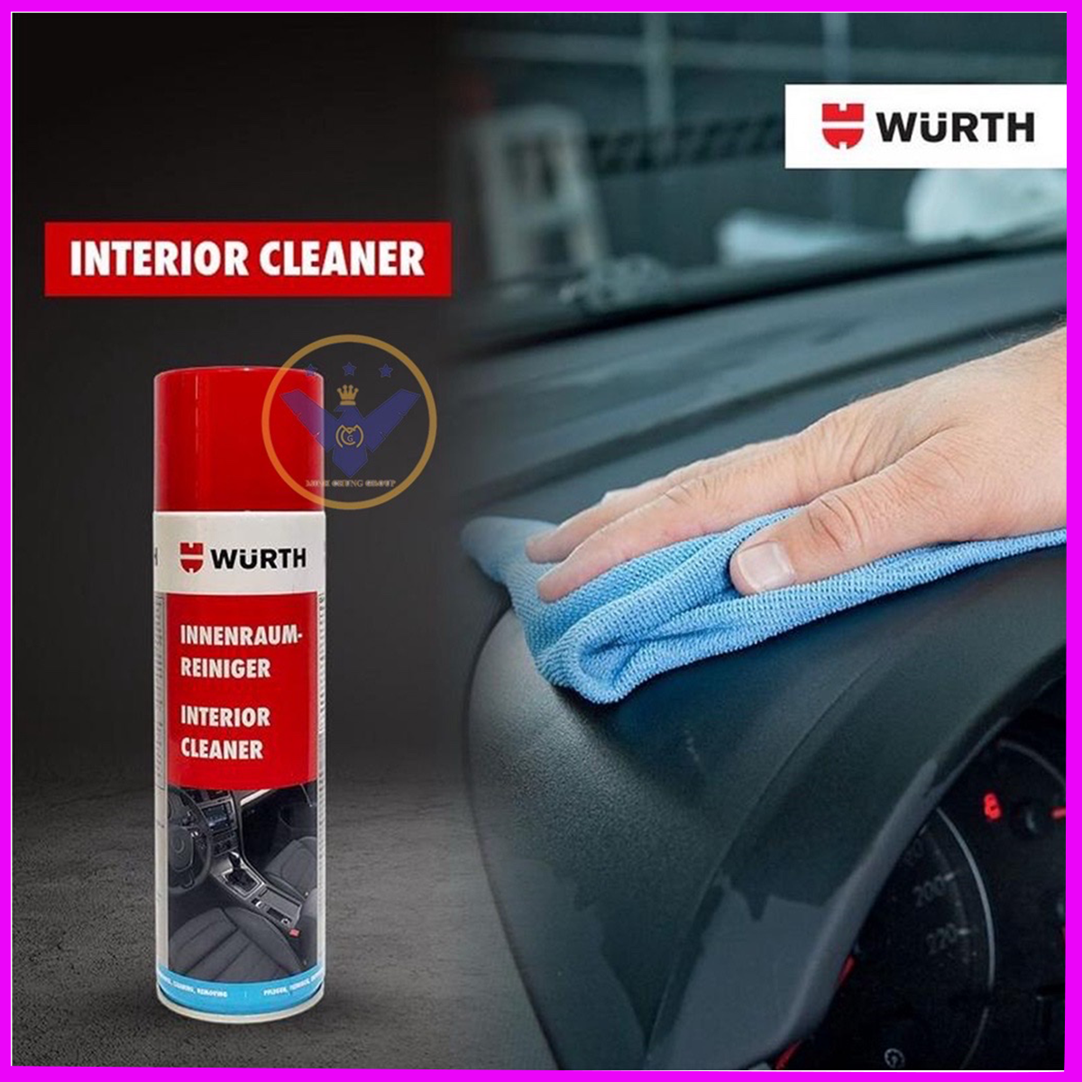 Chai vệ sinh nội thất ô tô Wurth Interior Cleaner dạng bọt hoạt tính 500ml