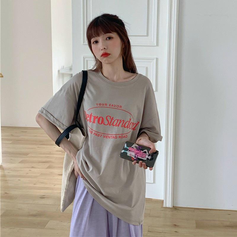 Áo thun nữ tay lỡ form rộng unisex nam nữ mặc đều đẹp in hình phong cách Hàn Quốc AT32