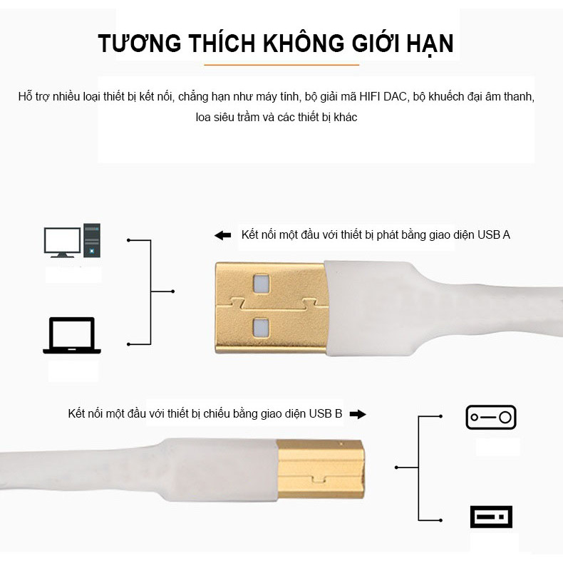 Cáp USB Âm Thanh Lấy Nhạc 5 Lõi Đồng Dài 1,5m Cao Cấp