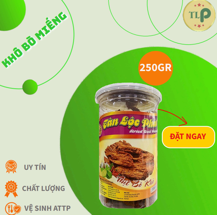 KHÔ BÒ MIẾNG CAO CẤP TLP - HŨ 250G