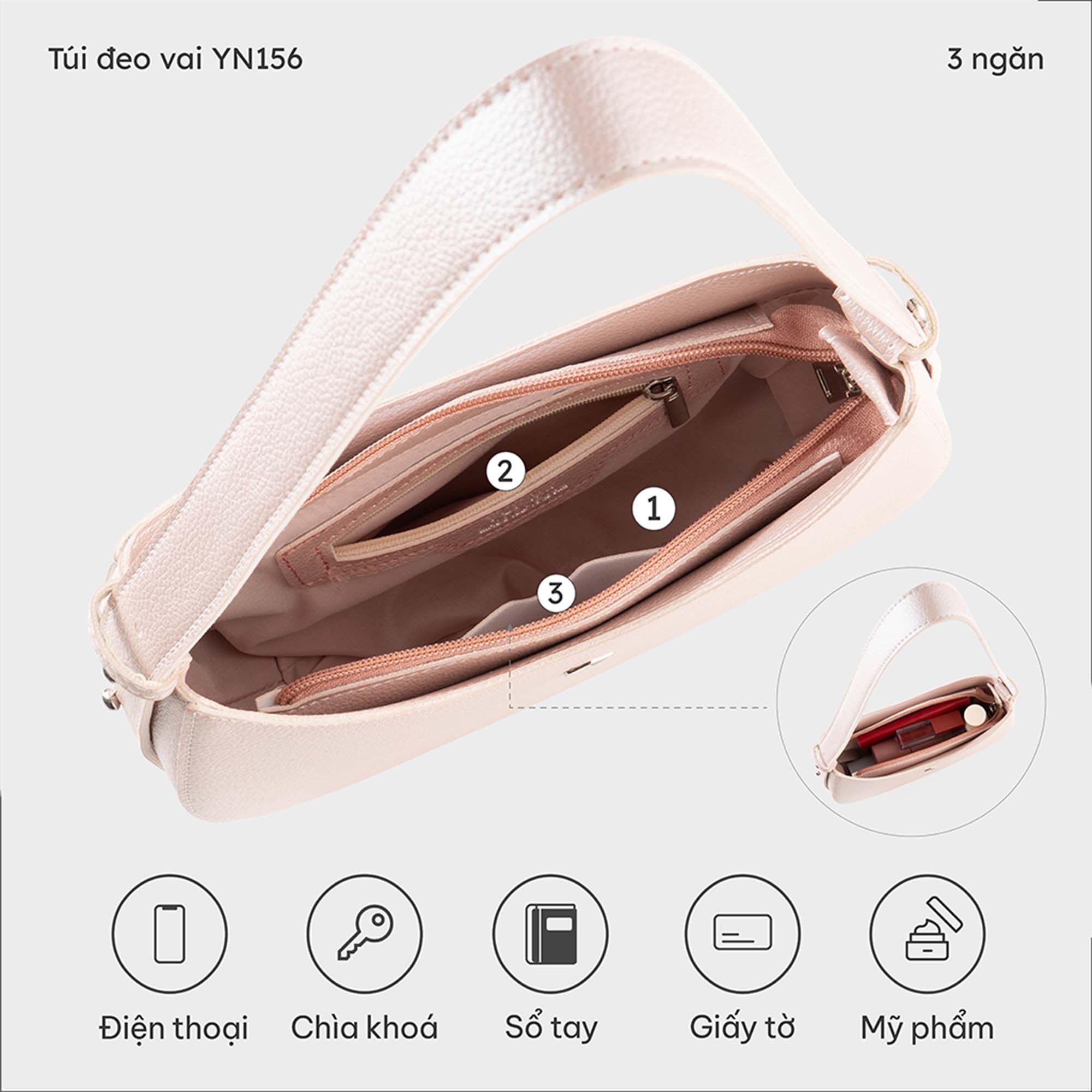 Túi đeo vai nữ YUUMY YN156 (BST Pink Obsessed)