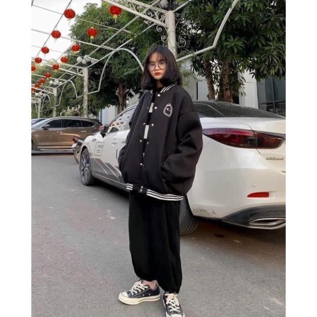 Áo Khoác Nỉ Bomber Jacket Chất Nỉ Ngoại Ko Xù Hình Cute Form Unisex