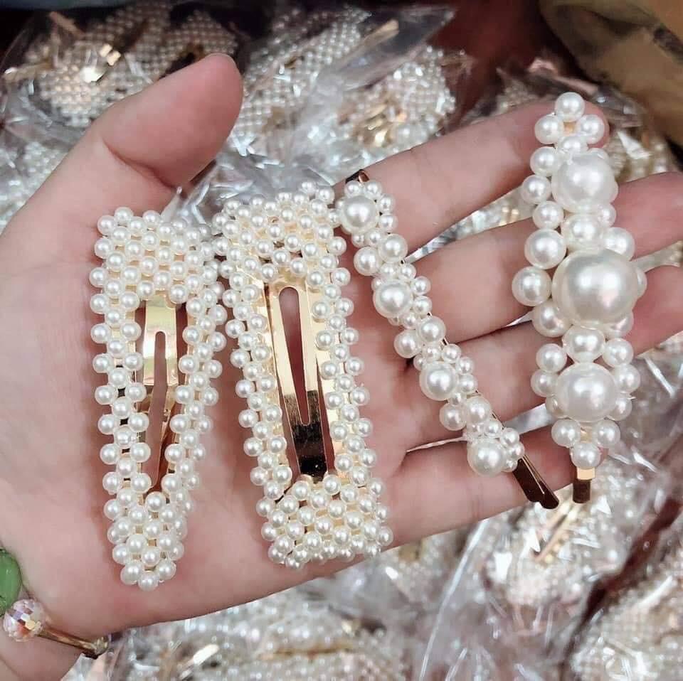 Kẹp Tóc Càng Cua Style Hàn Quốc - Kèm 1 Kẹp Tóc Ngọc Trai