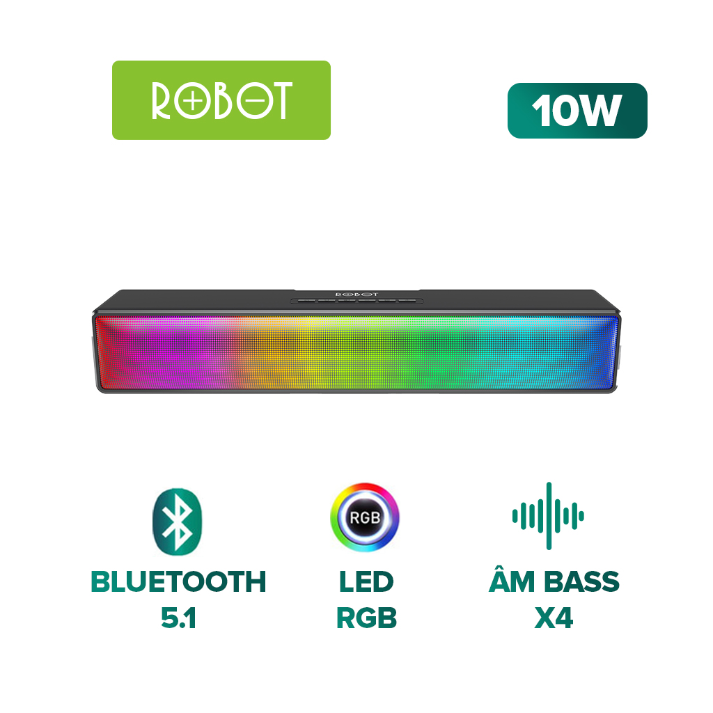 Loa Thanh Bluetooth Soundbar ROBOT RB580 10W Ultra Bass Hiệu Ứng RGB Hỗ Trợ Kết Nối Thẻ Nhớ - Hàng Chính Hãng