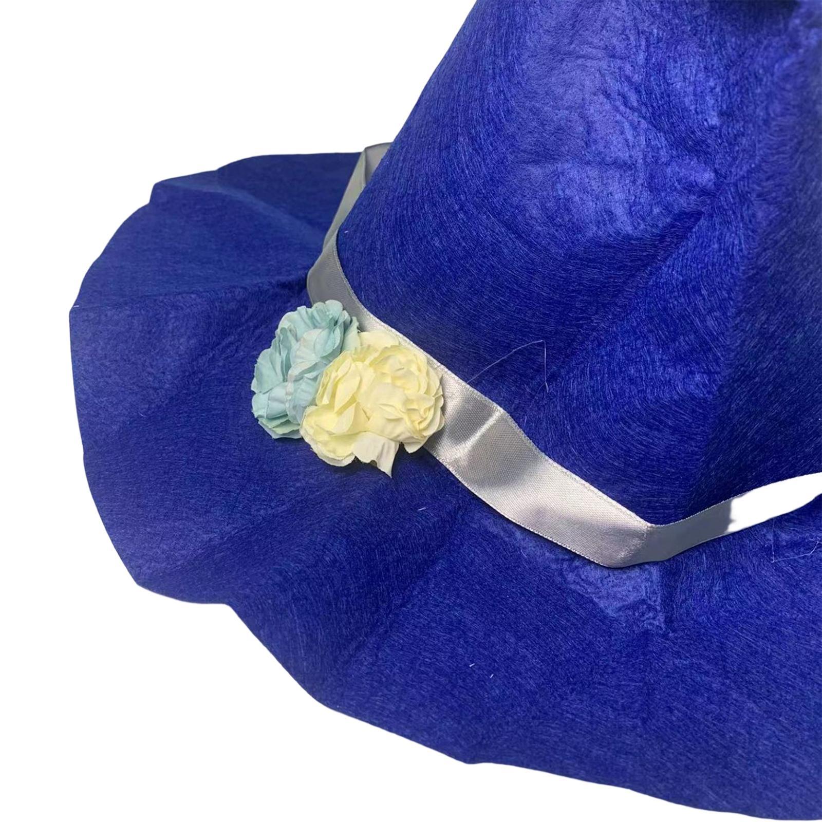 Halloween Felt Witch Hats Cosplay for Carnival Masquerade Clothing Props blue