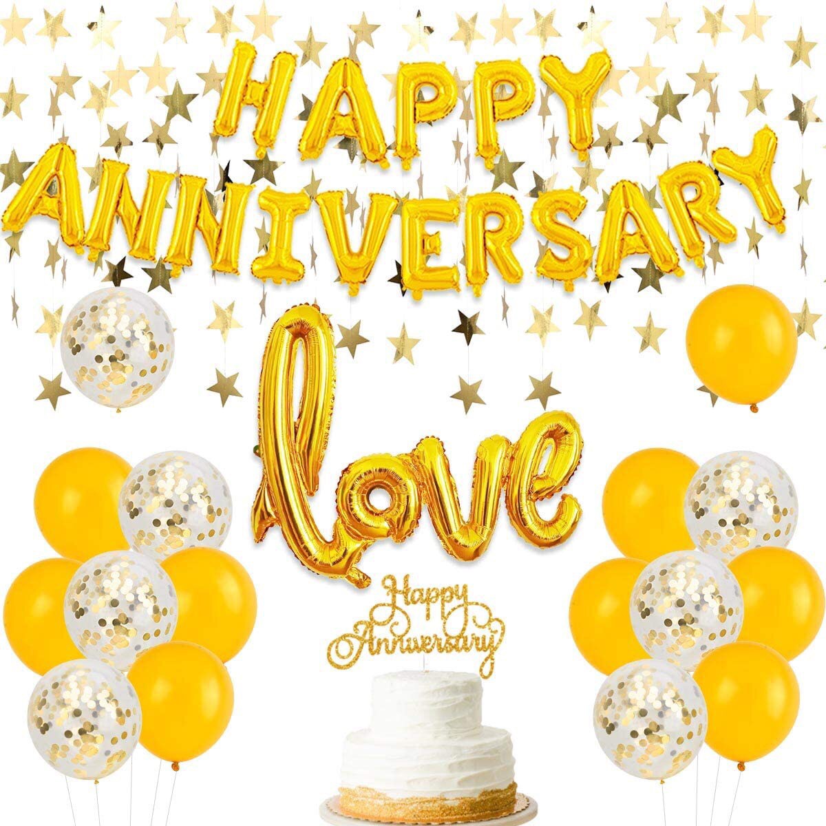 Bộ bong bóng trang trí happy anniversary set balloon hpni22