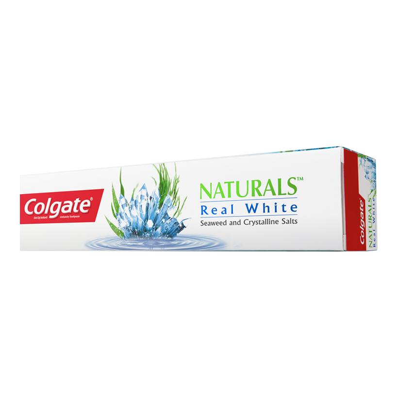 Bộ 3 Kem Đánh Răng Colgate Naturals Real White Seaweed &amp; Crystalline Salts 180g tảo biển &amp; Muối tinh thể làm trắng răng